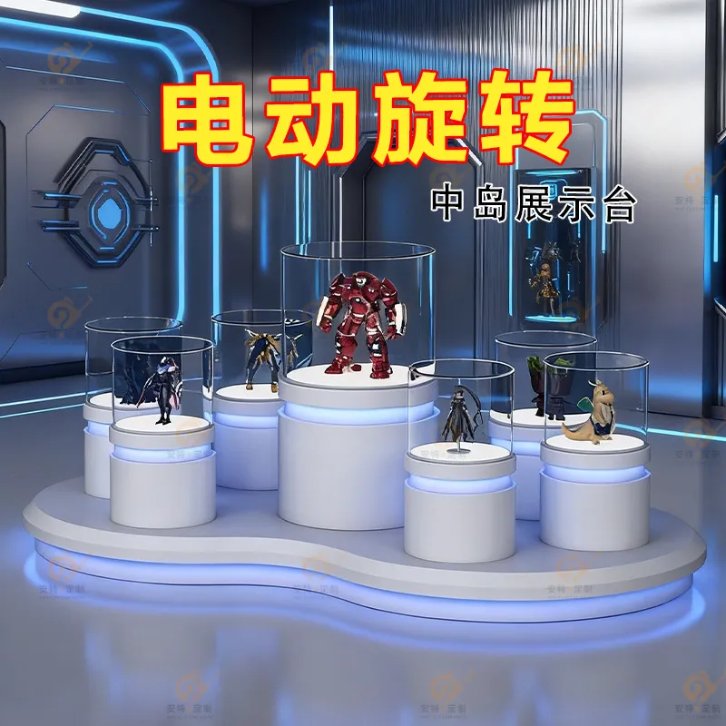 Tables - โต๊ะหมุนโชว์สินค้าแบบวงกลม ยี่ห้อ Nakajima Electric พร้อมตู้กระจกสำหรับจัดแสดงตัวอย่างสินค้า