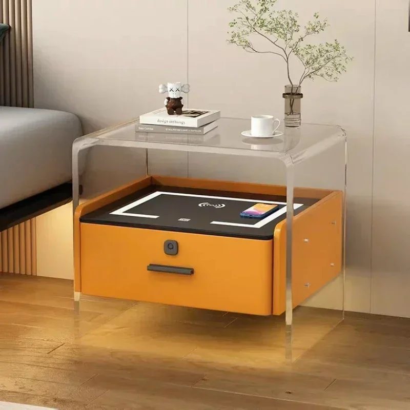 Floating Nightstand With Led Light - # โต๊ะข้างเตียงอะคริลิก โต๊ะวางของข้างเตียงสำหรับห้องนอน ตู้เก็บของข้างเตียงแบบลอยตัวอัจฉริยะ โต๊ะข้างเตียงพร้อมไฟ LED