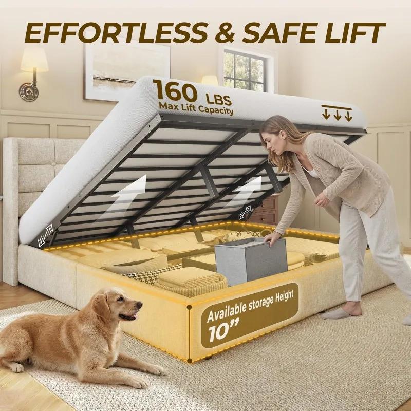 เตียงยกเก็บของขนาดคิงไซส์ HISO - Gas Lift Storage Bed Hydraulic บทวิจารณ์และราคา