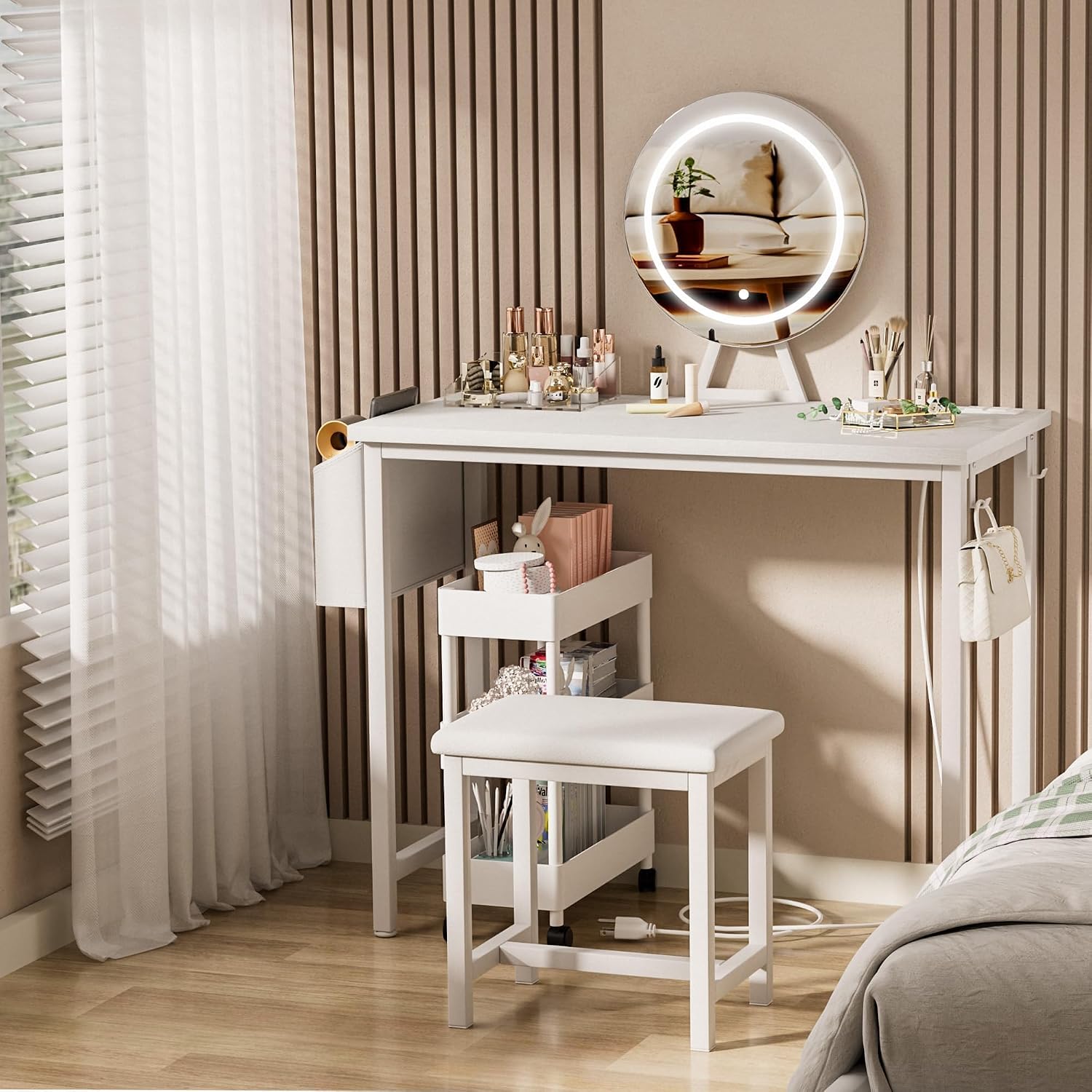 ชุดโต๊ะเครื่องแป้งสำหรับเด็กผู - Dressing Table Vanity With Lighted Mirror บทวิจารณ์และราคา