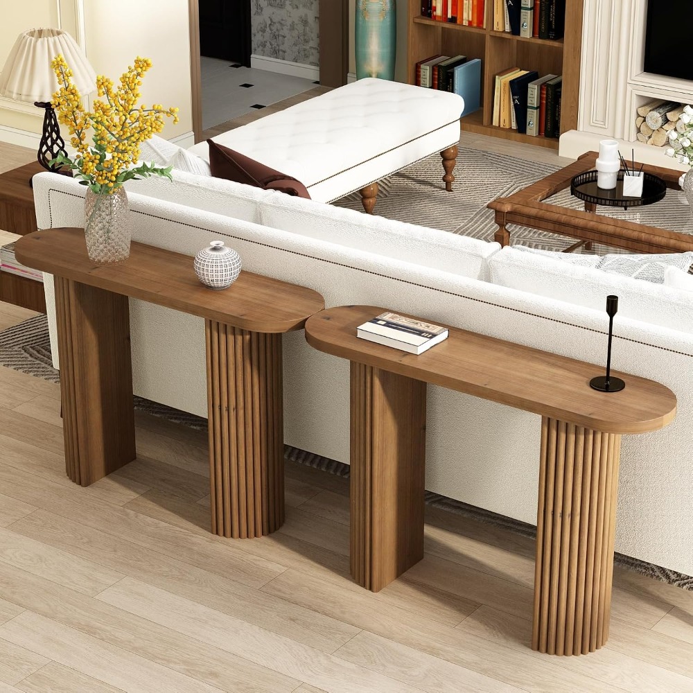 โต๊ะคอนโซลไม้เนื้อแข็งลายร่อง  - Tables บทวิจารณ์และราคา