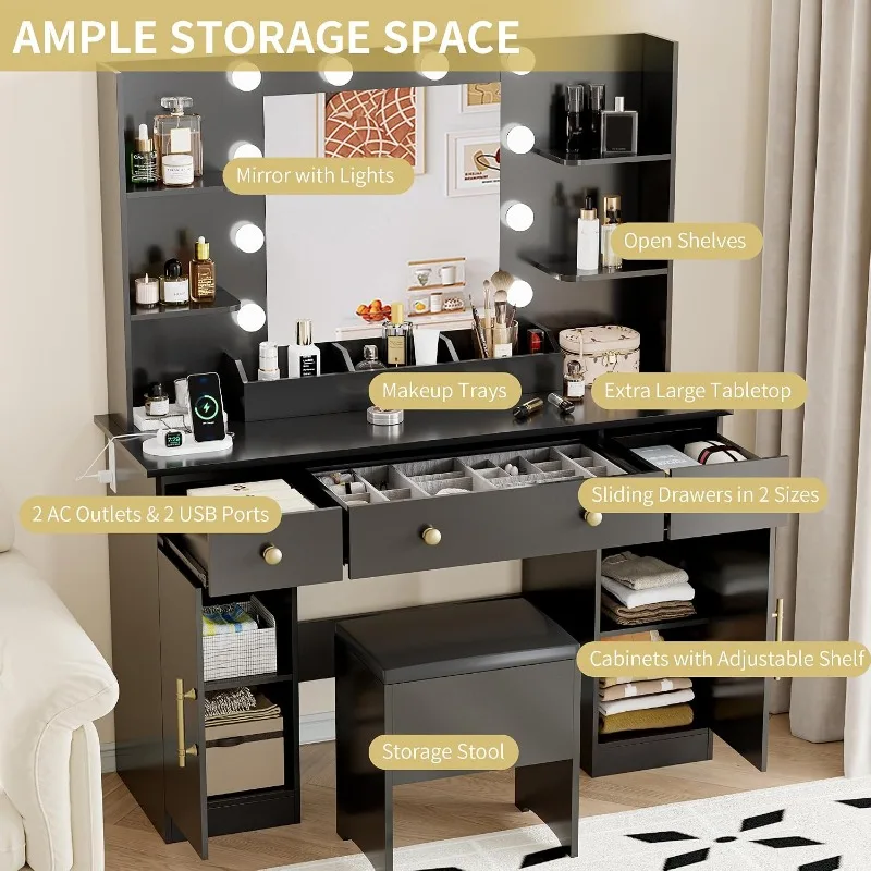 โต๊ะเครื่องแป้ง Xixini พร้อมกร - Dressing Table Vanity With Lighted Mirror บทวิจารณ์และราคา