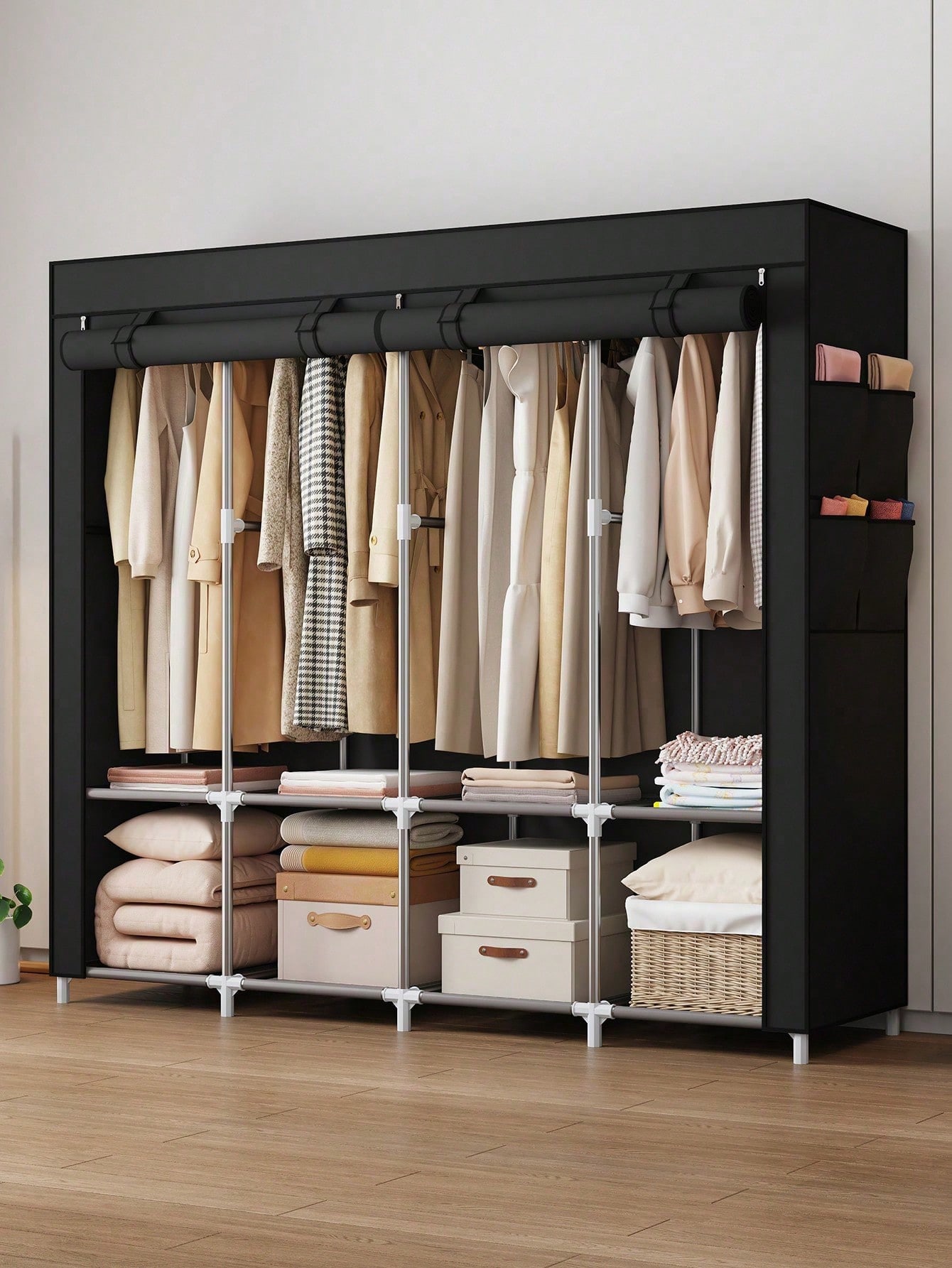 ตู้เสื้อผ้าแบบพกพาขนาดใหญ่ ตู้ - Wardrobe Closet Portable Fabric Cover บทวิจารณ์และราคา